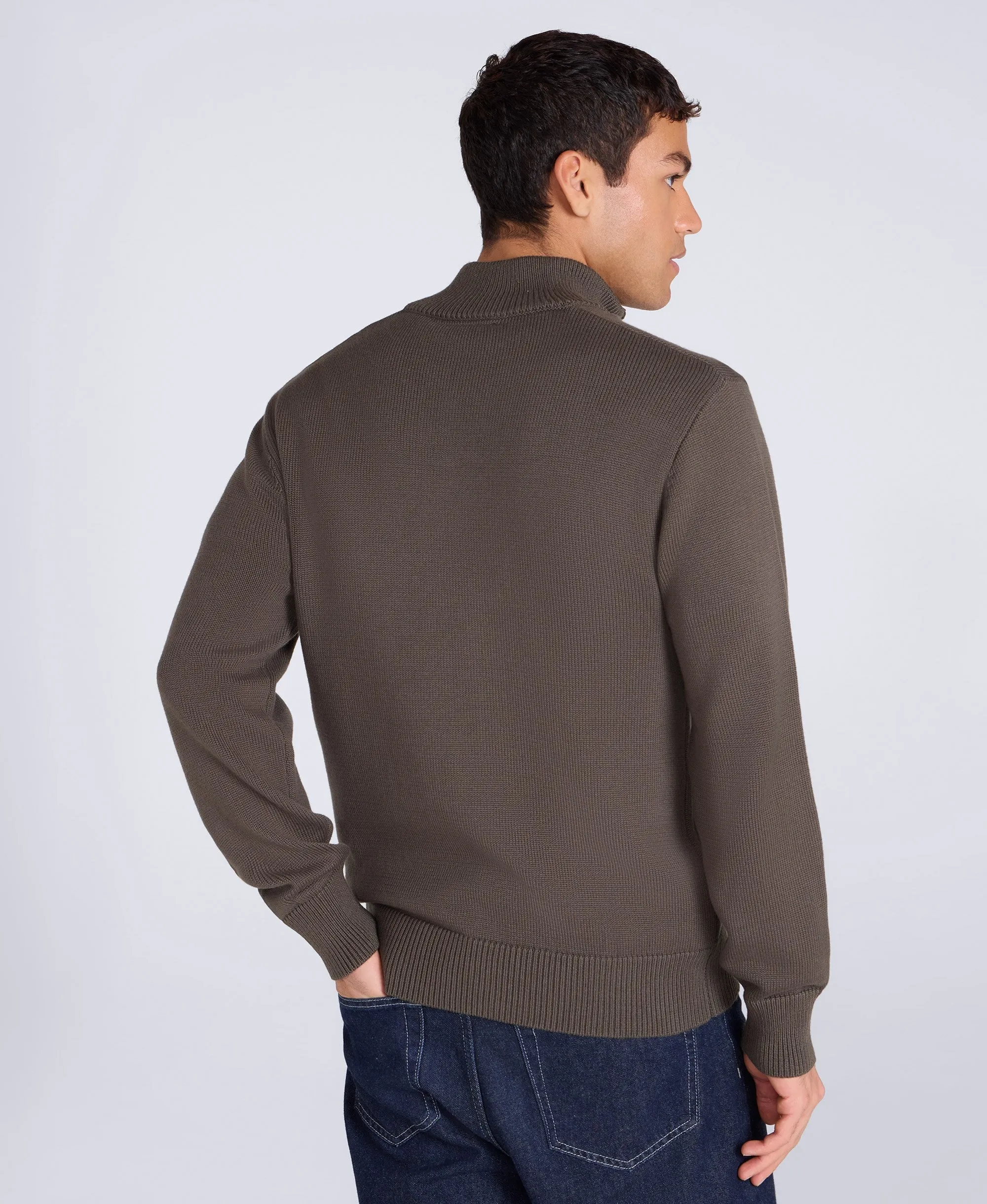 Mens Ribbed Quarter Zip Jumper - Khaki sold by Animal product image thumbnail 4