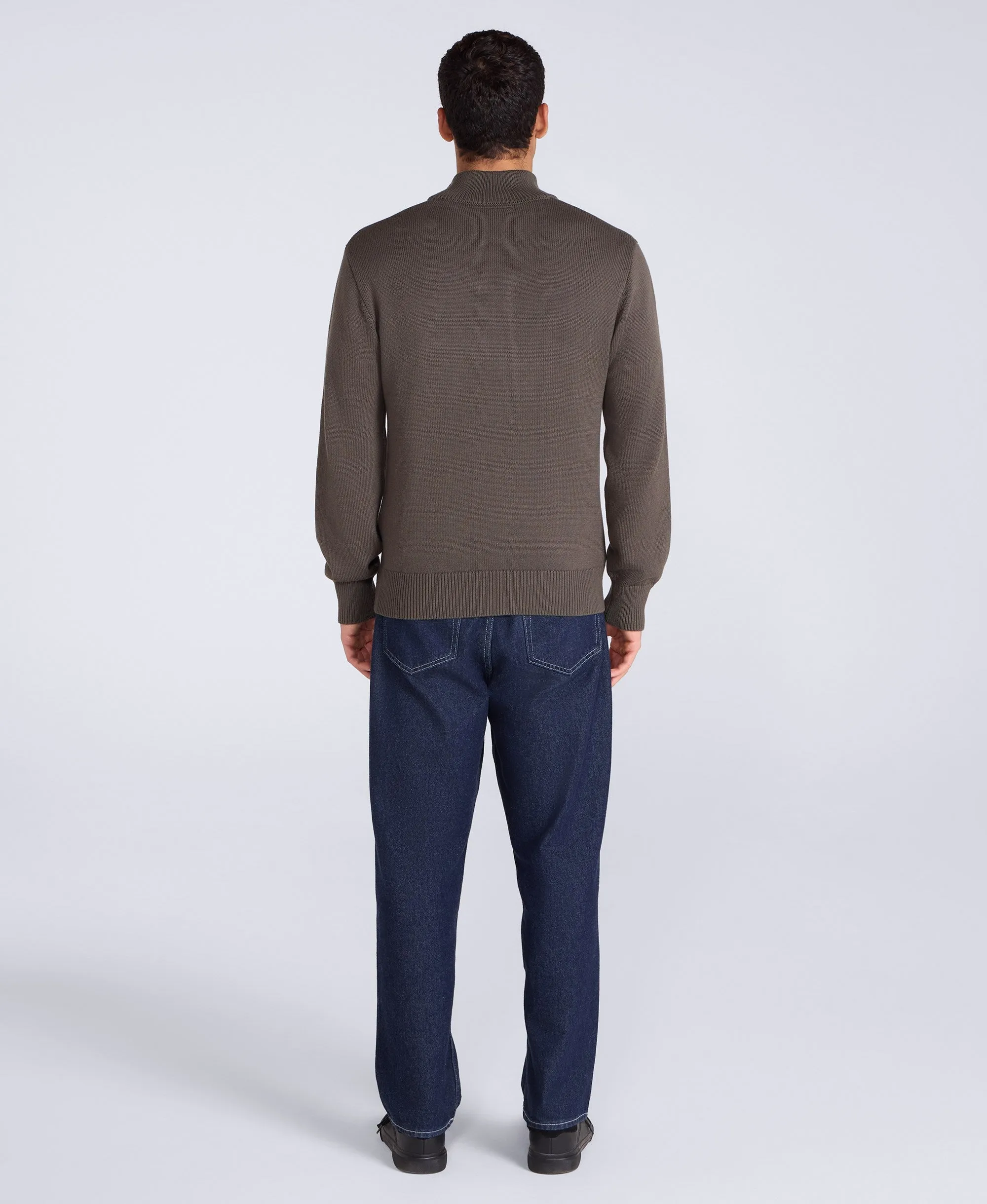 Mens Ribbed Quarter Zip Jumper - Khaki sold by Animal product image thumbnail 5
