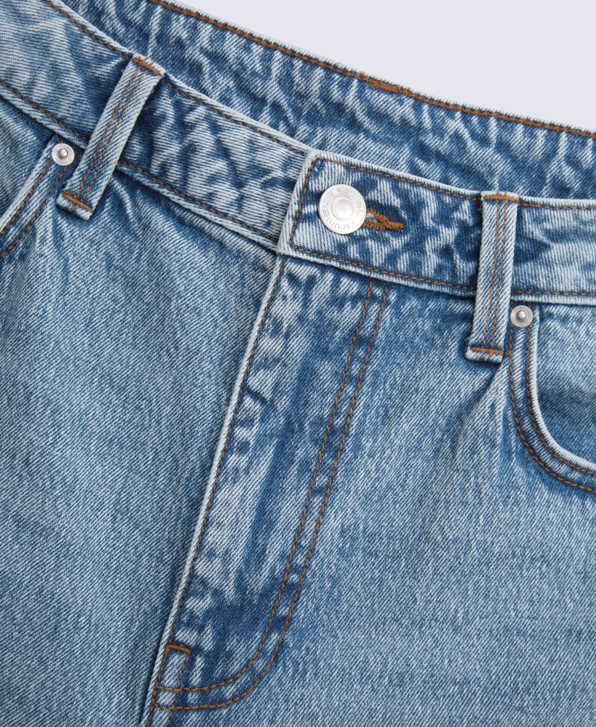 High Waisted Straight Leg Womens Short Fit Jeans - Light Blue sold by Animal product image thumbnail 3