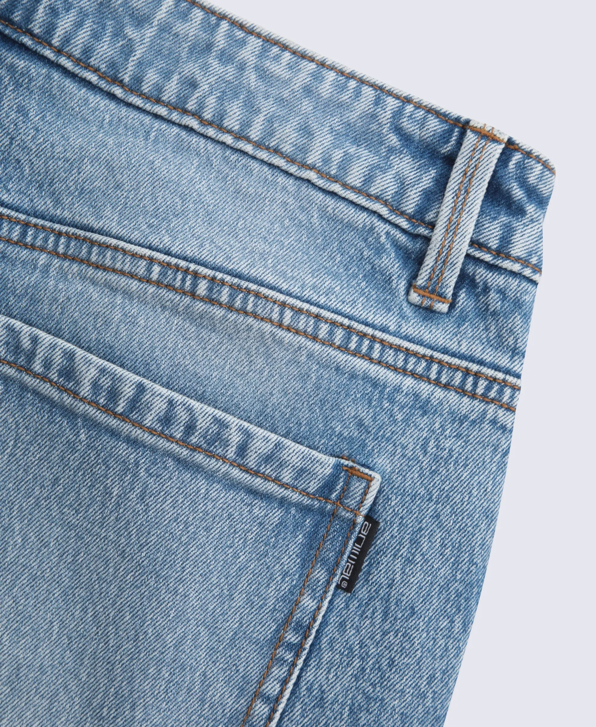High Waisted Straight Leg Womens Short Fit Jeans - Light Blue sold by Animal product image thumbnail 4