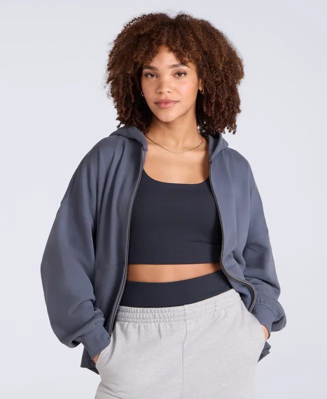 Idol Womens Zip Through Hoodie - Blue made by Animal