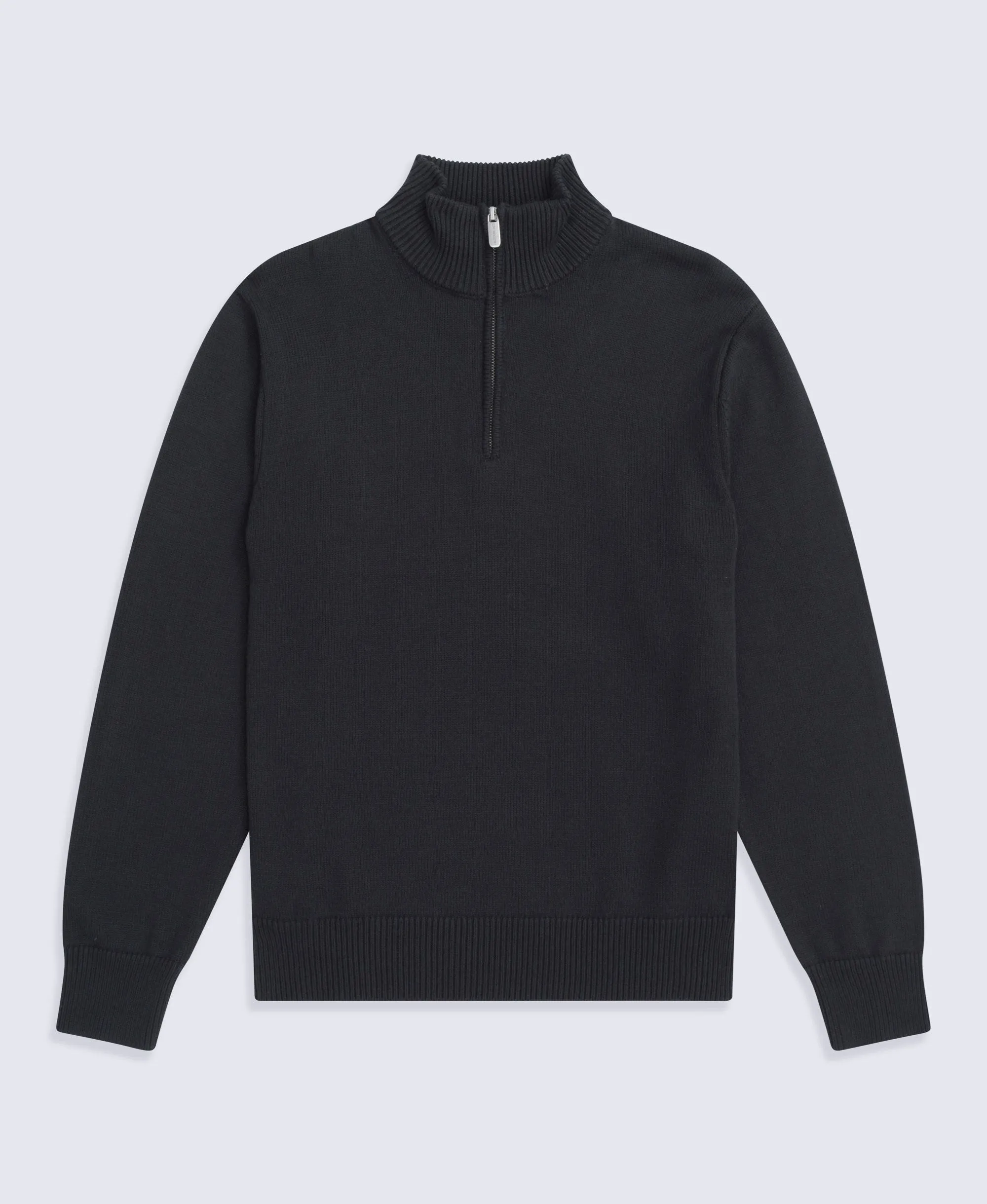 Mens Ribbed Quarter Zip Jumper - Black sold by Animal