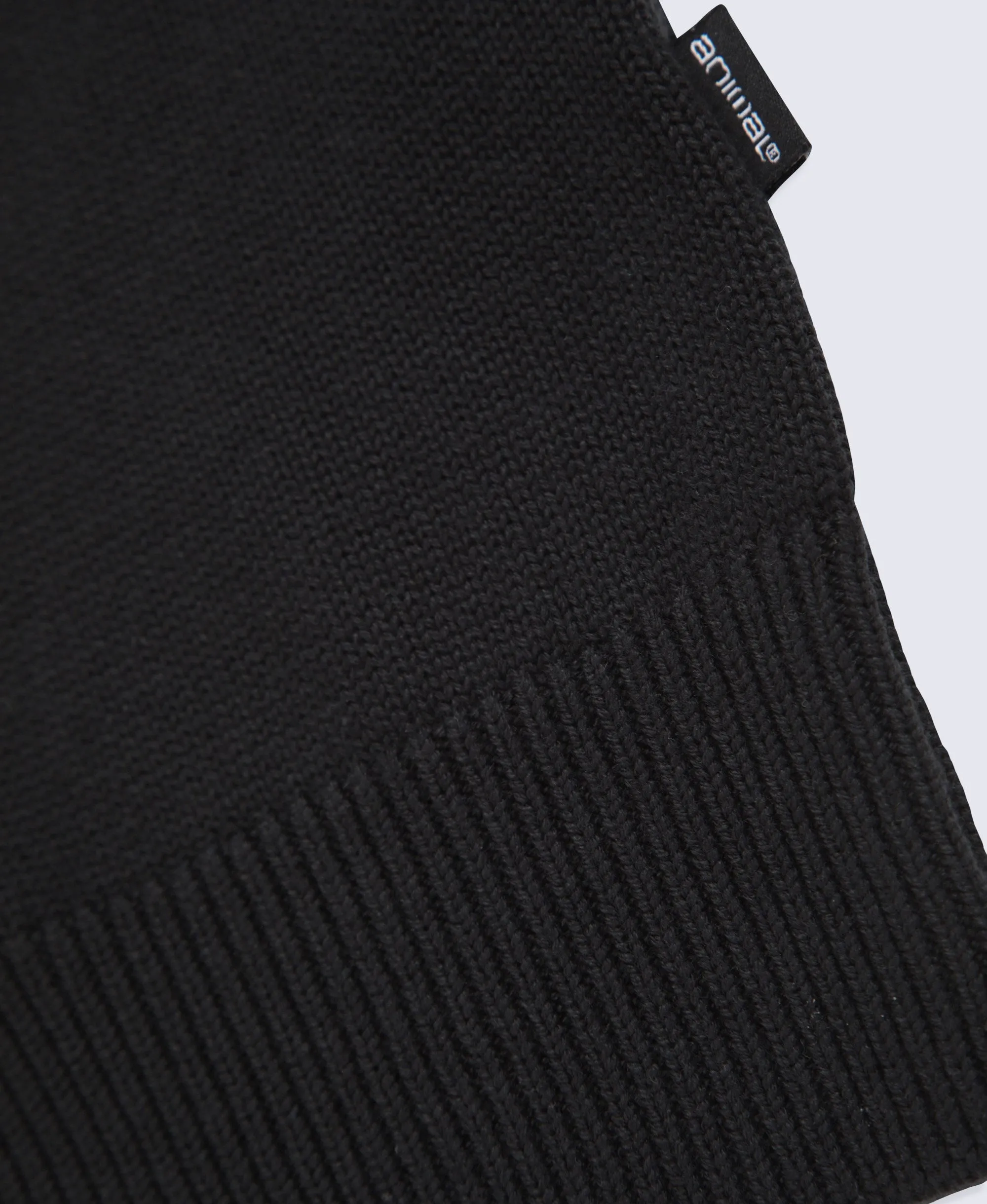 Mens Ribbed Quarter Zip Jumper - Black sold by Animal product image thumbnail 5