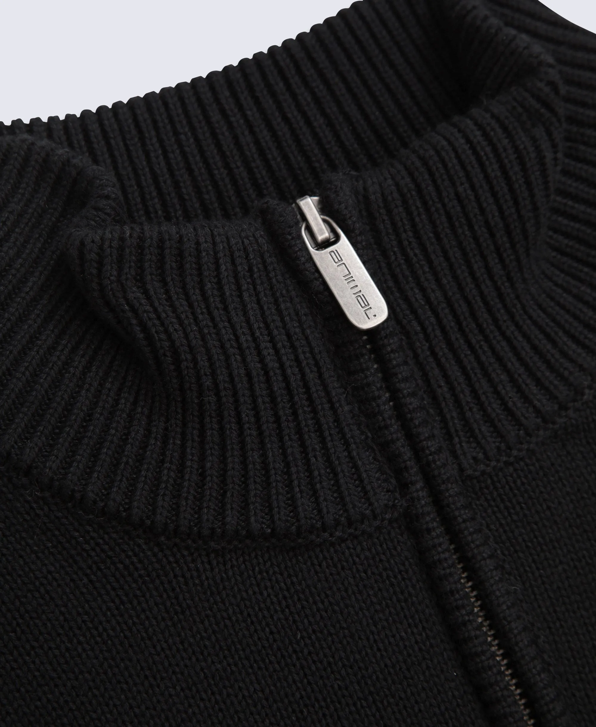 Mens Ribbed Quarter Zip Jumper - Black sold by Animal product image thumbnail 3
