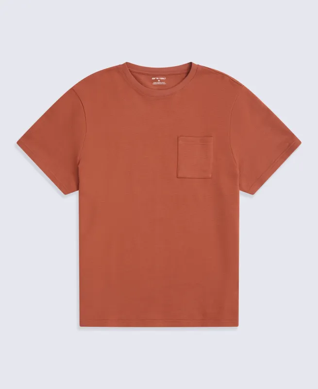 Texture Mens Pocket T-Shirt - Rust made by Animal