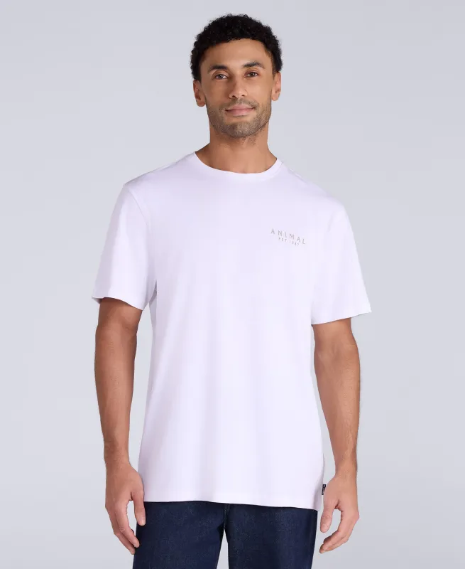Chase Mens Plain Relaxed T-Shirt - White made by Animal
