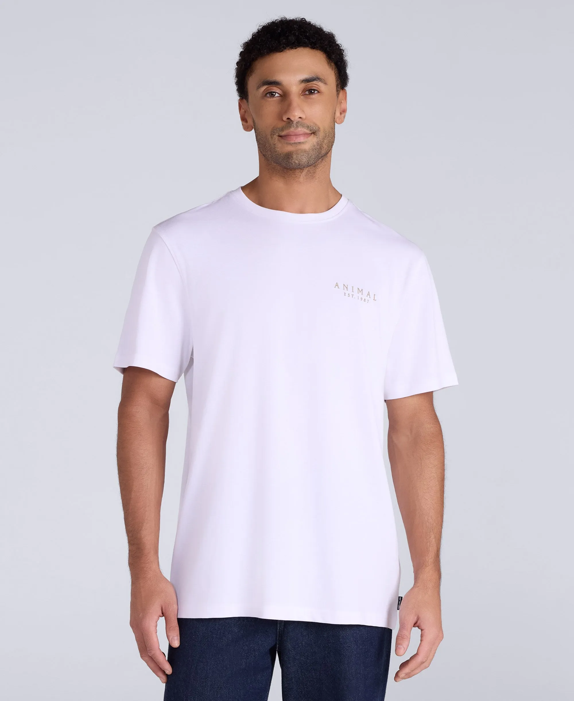 Chase Mens Plain Relaxed T-Shirt - White sold by Animal