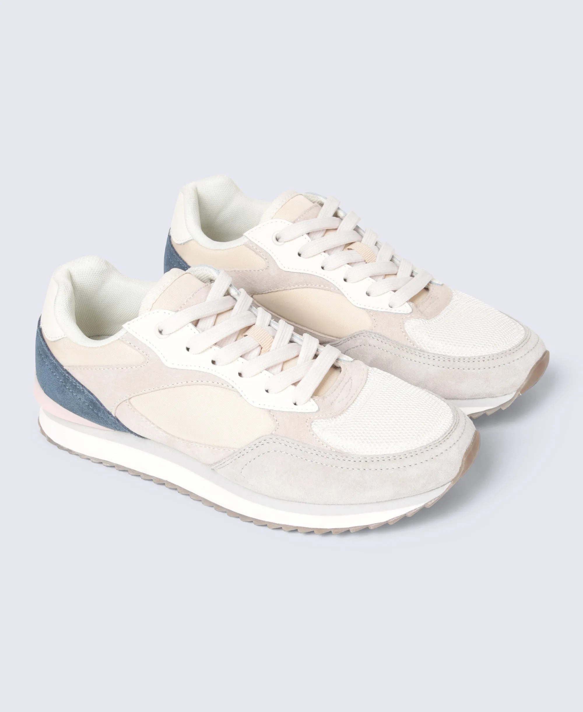 Sutton Womens Casual Leather Trainers - Beige sold by Animal
