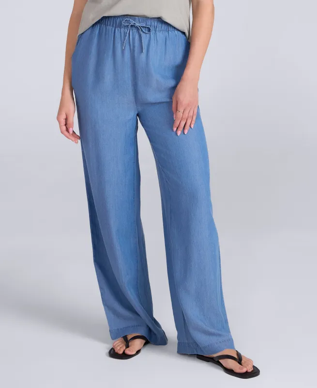 Tencel Chambray Womens Trousers - Light Blue made by Animal