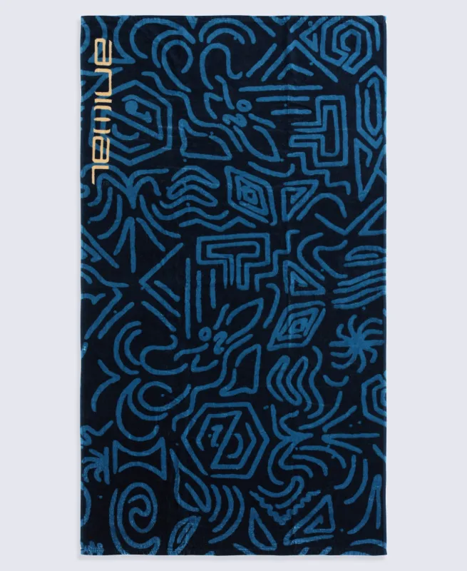 Printed Beach Towel - Blue made by Animal