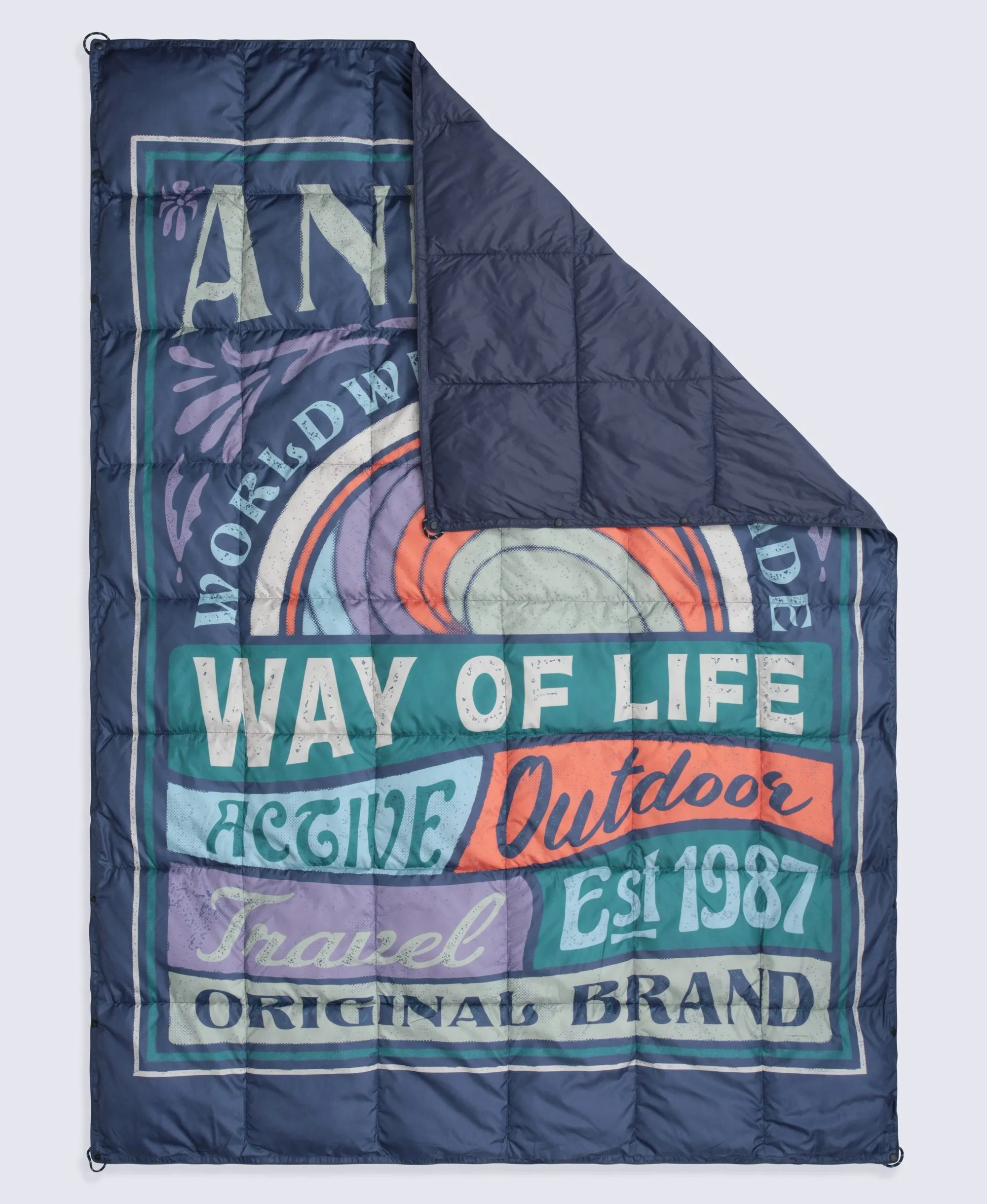 Printed Packaway Quilted Blanket - Dark Purple sold by Animal
