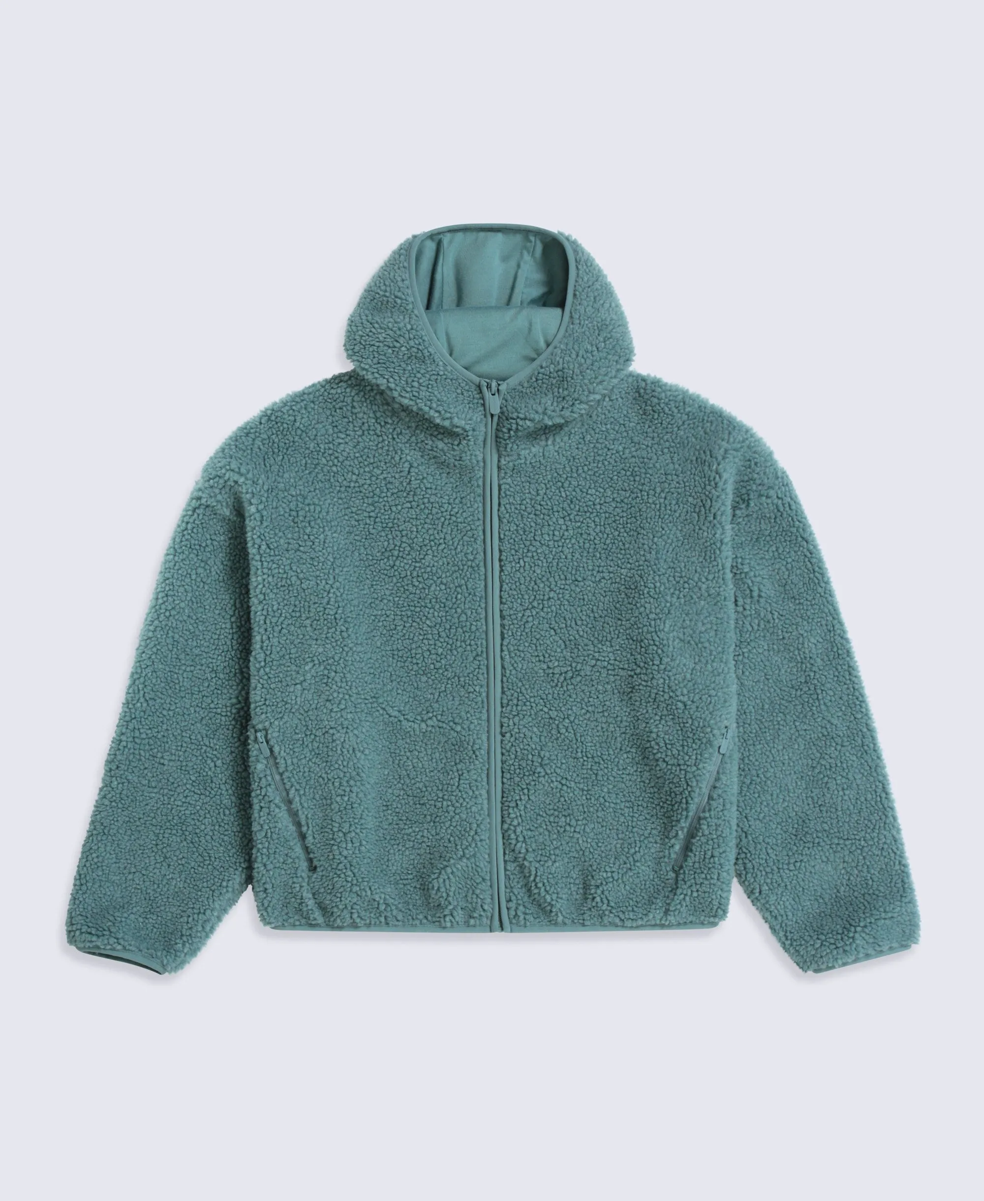 Cley Womens Hooded Borg Jacket - Dark Green sold by Animal