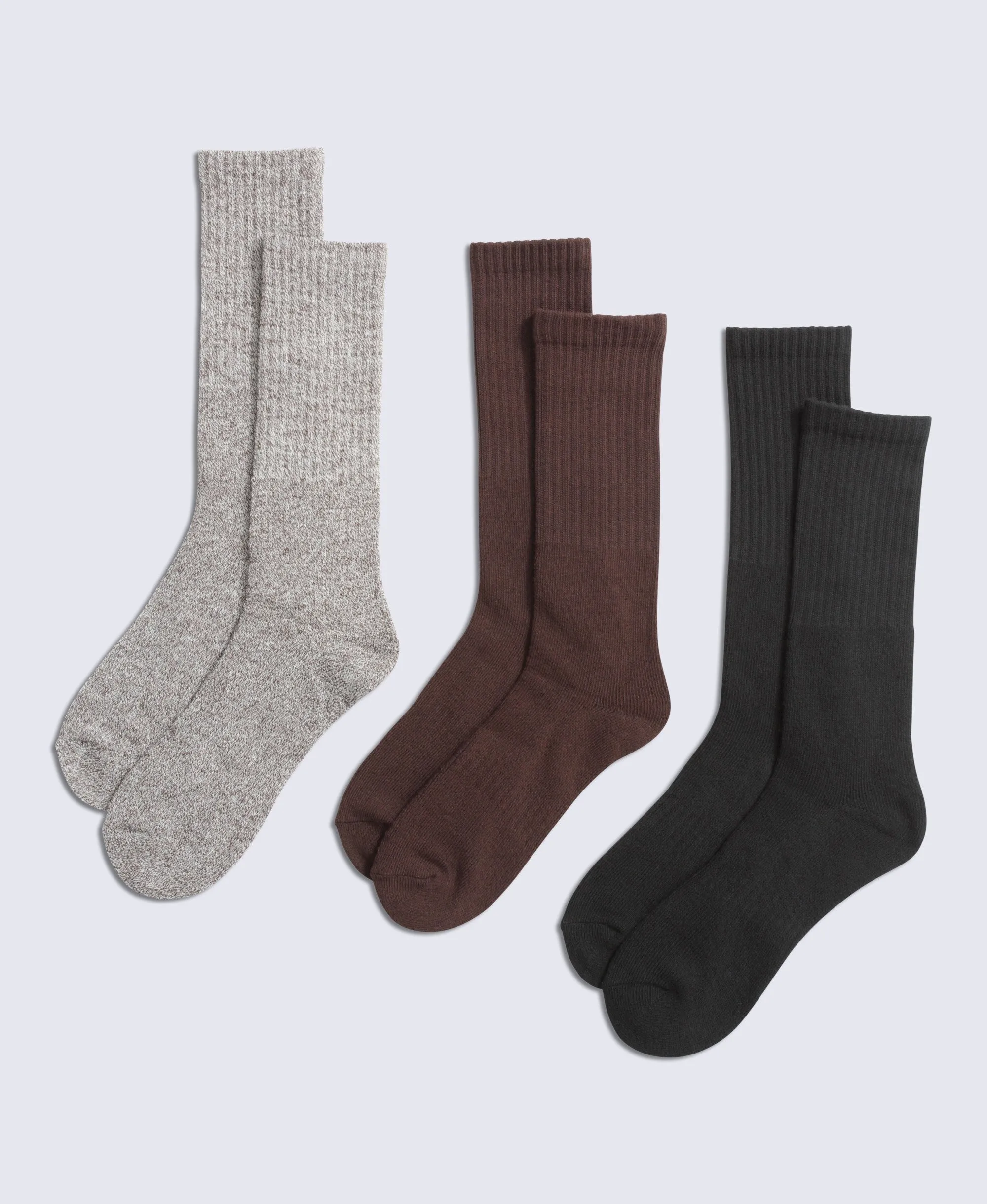 Rory Mens Outdoor Mid-Calf Socks 3 Pack - Light Brown sold by Animal