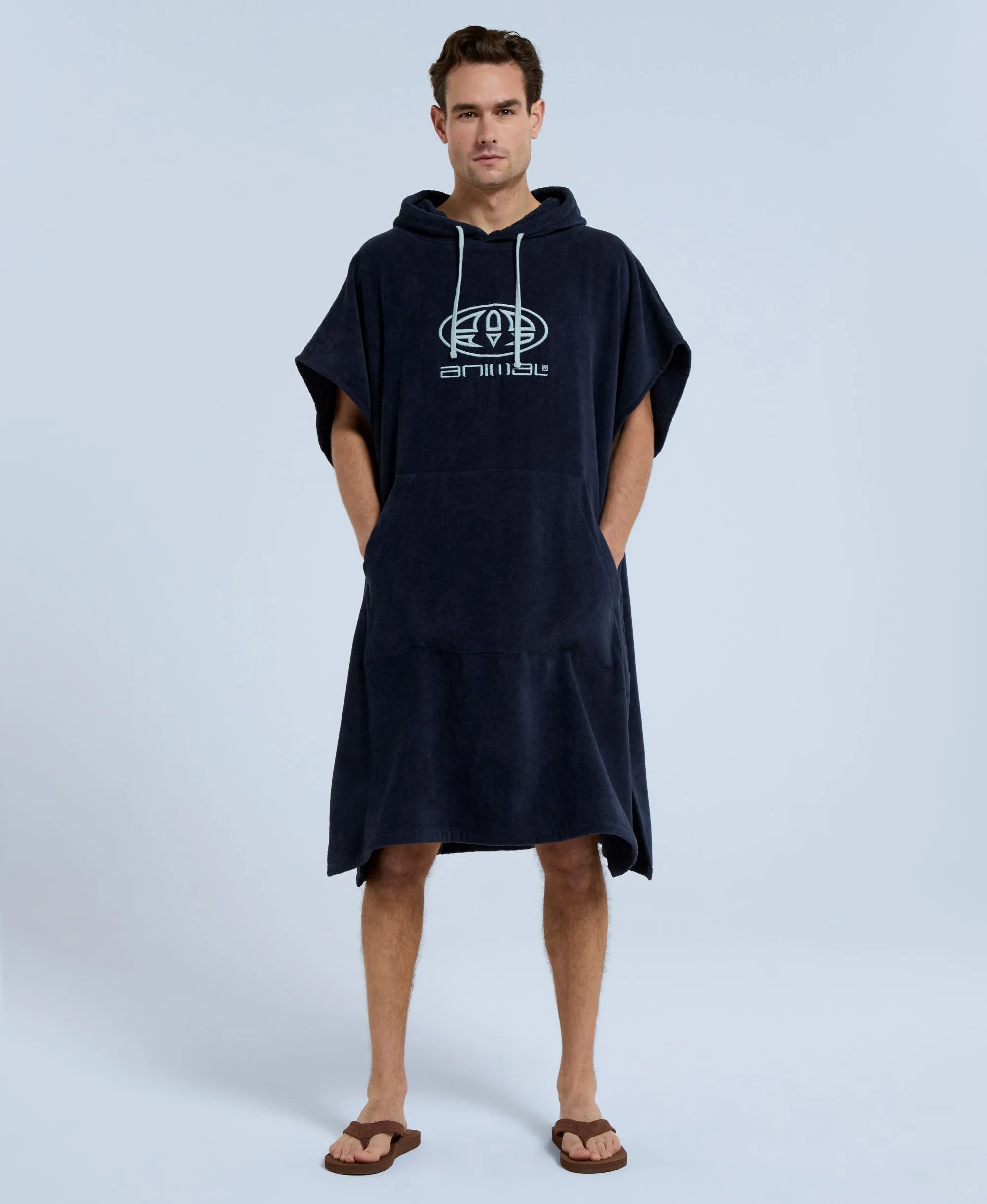 Jacob Mens Towelling Poncho - Dark Blue sold by Animal product image thumbnail 3