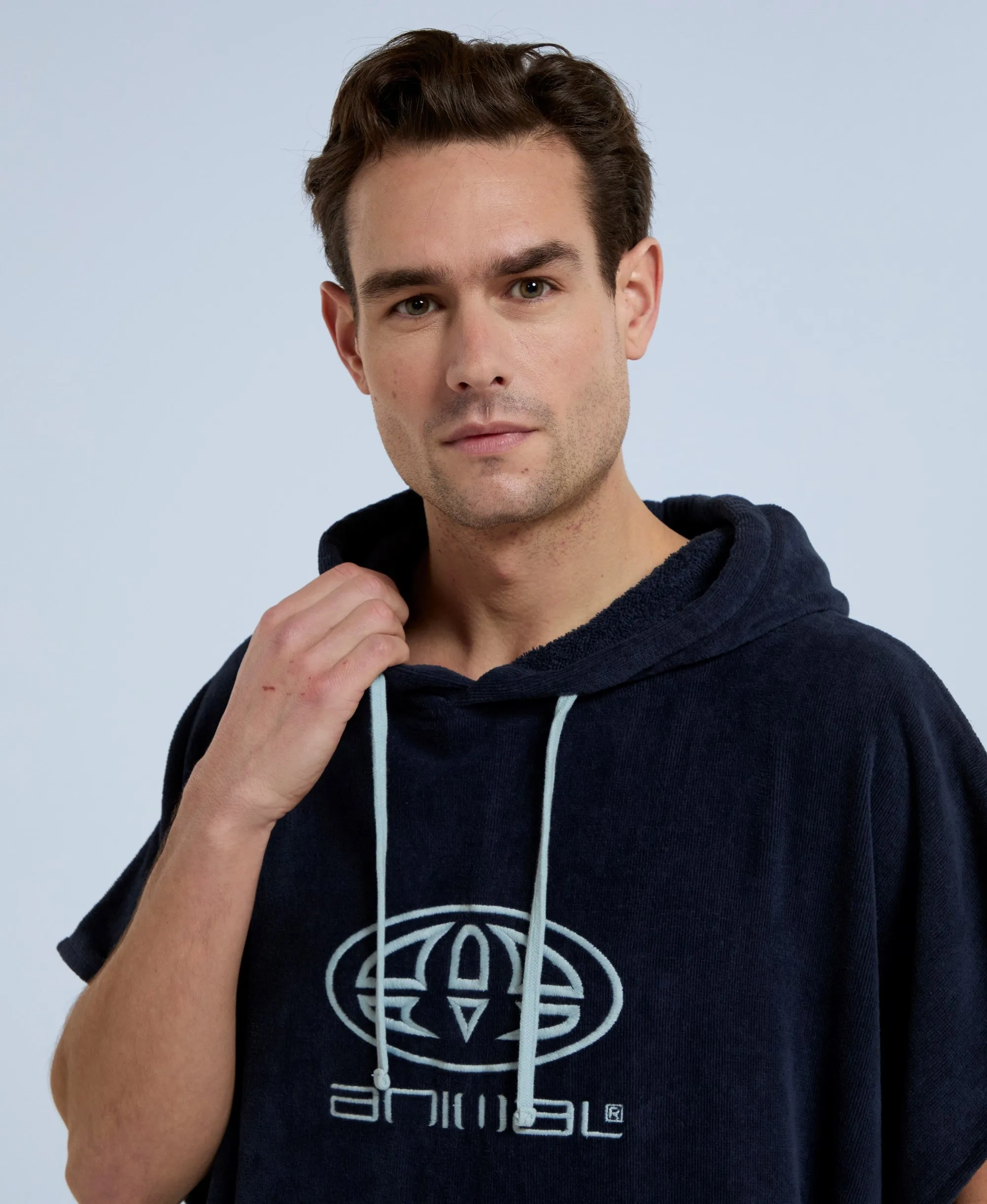 Jacob Mens Towelling Poncho - Dark Blue sold by Animal product image thumbnail 5