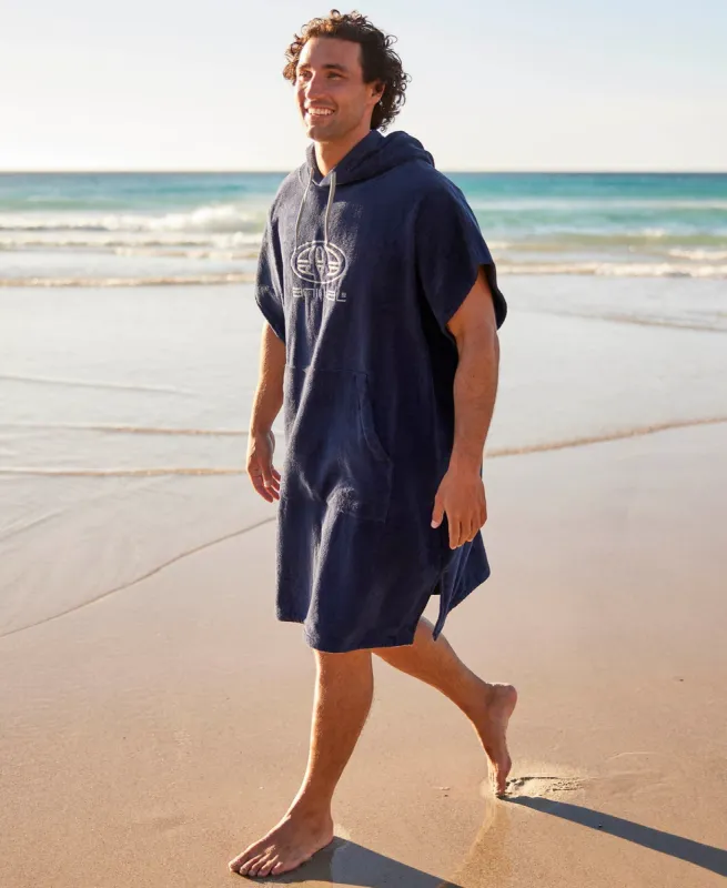 Jacob Mens Towelling Poncho - Dark Blue sold by Animal