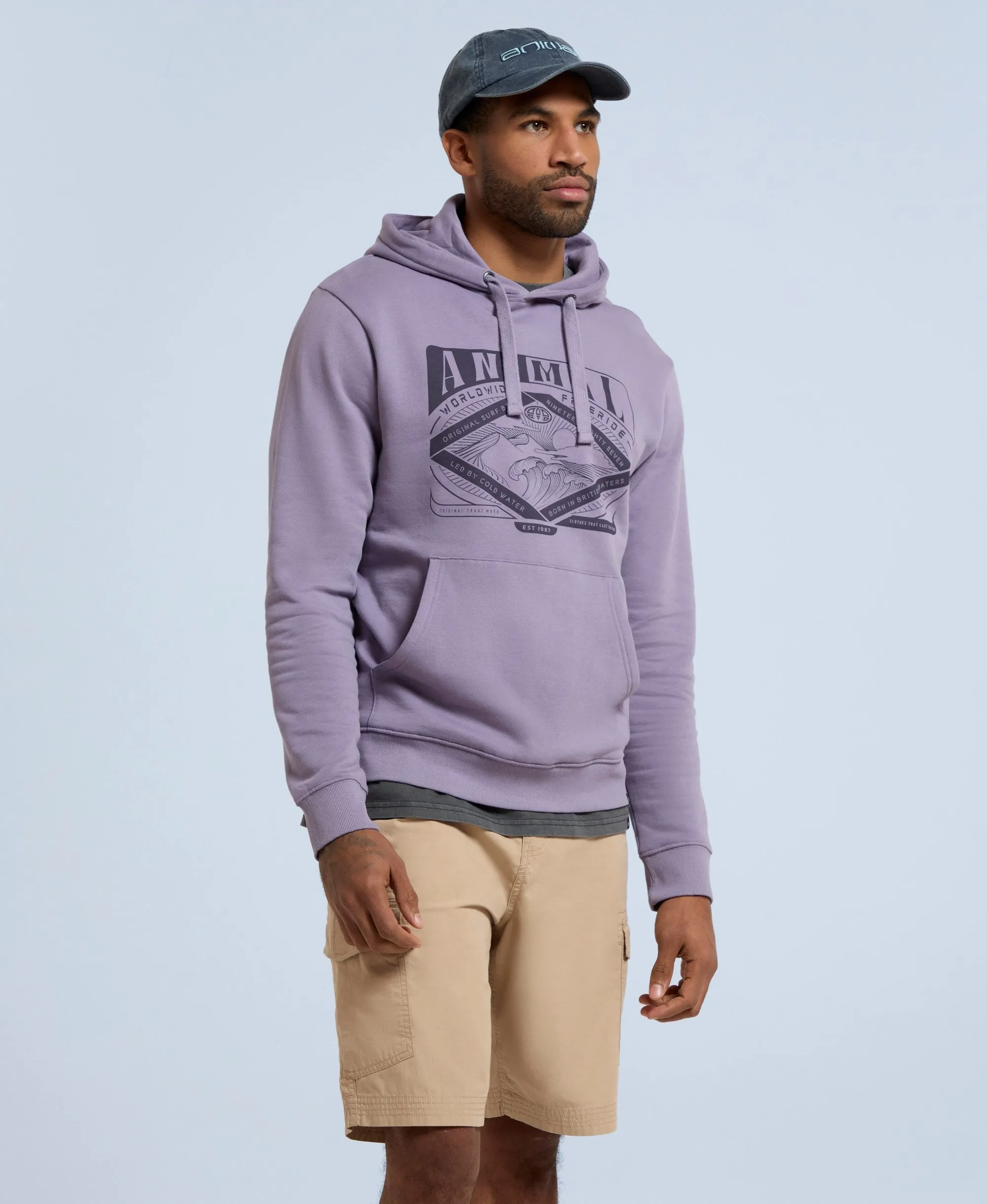 River Front Graphic Print Mens Organic Hoodie - Lilac sold by Animal product image thumbnail 3