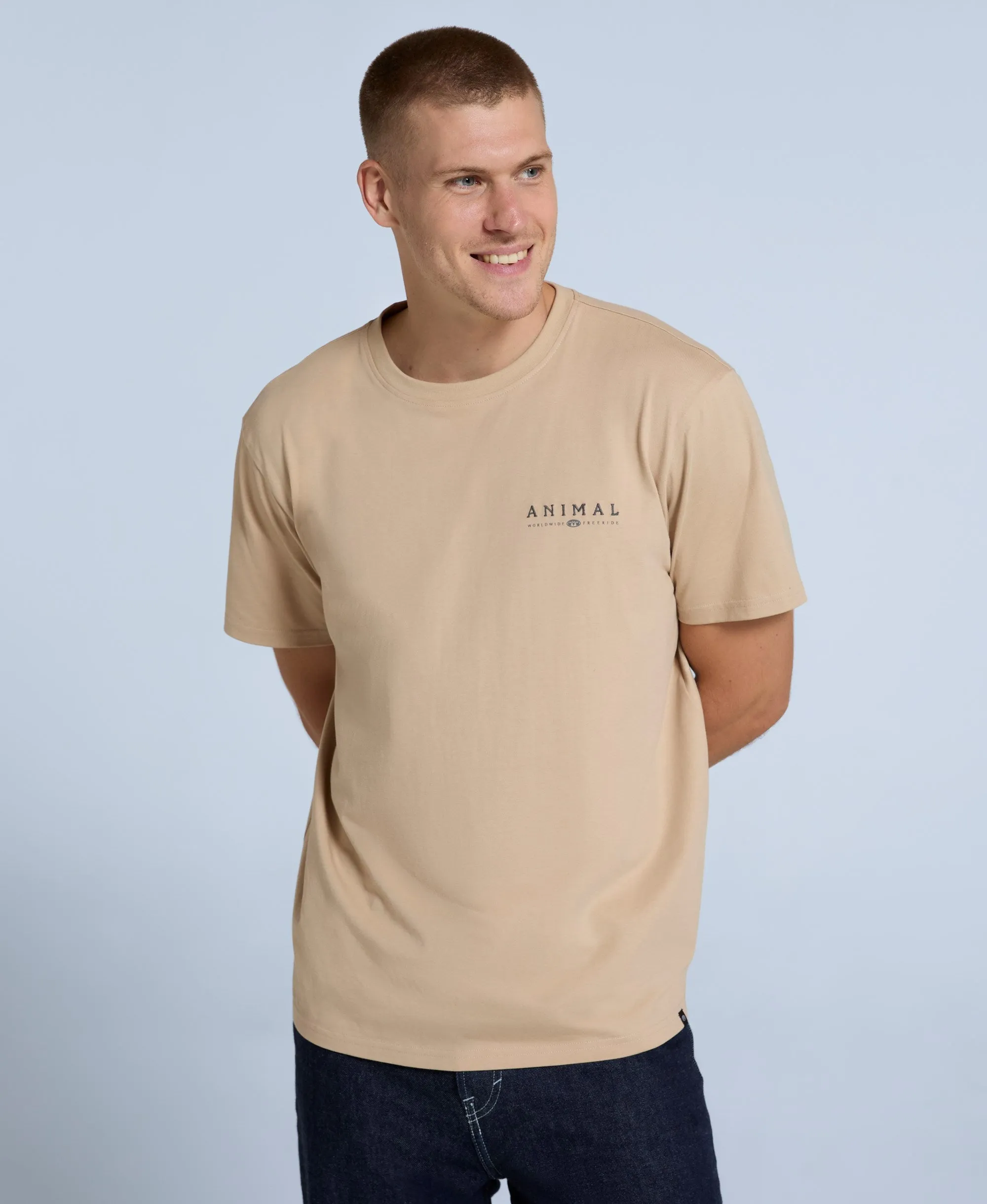 Chase Mens Relaxed T-Shirt - Beige sold by Animal