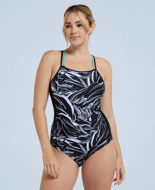 Zora Womens Printed Strappy Swimsuit - Jet Black sold by Animal