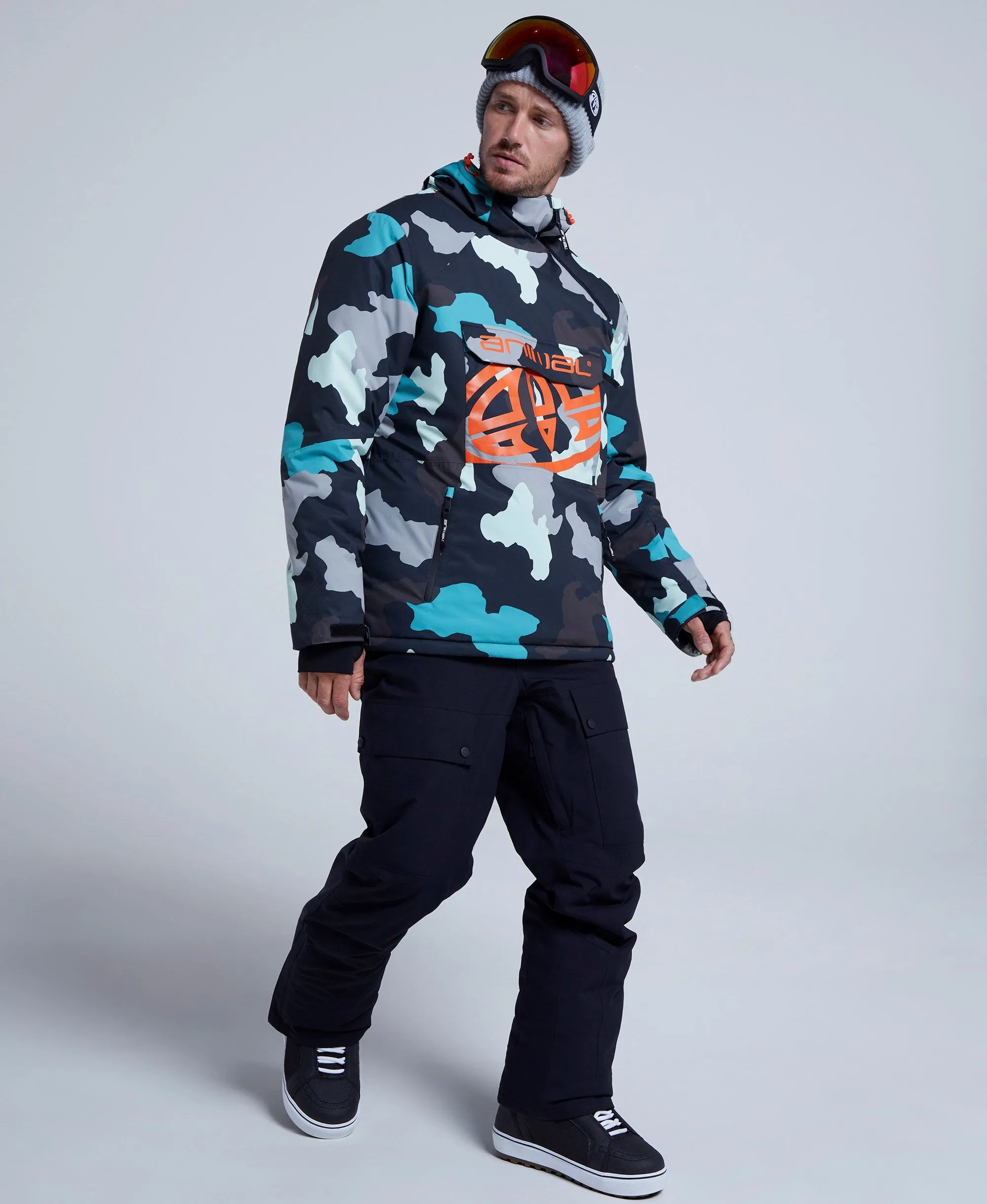 Snowstorm Mens Recycled Snow Jacket - Black Camo sold by Animal
