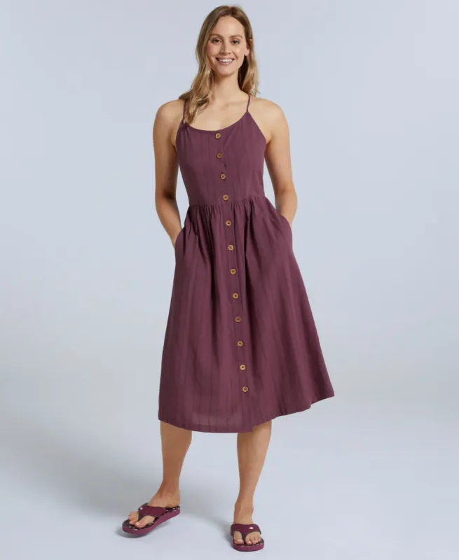 Amelia Womens Organic Dress - Burgundy sold by Animal