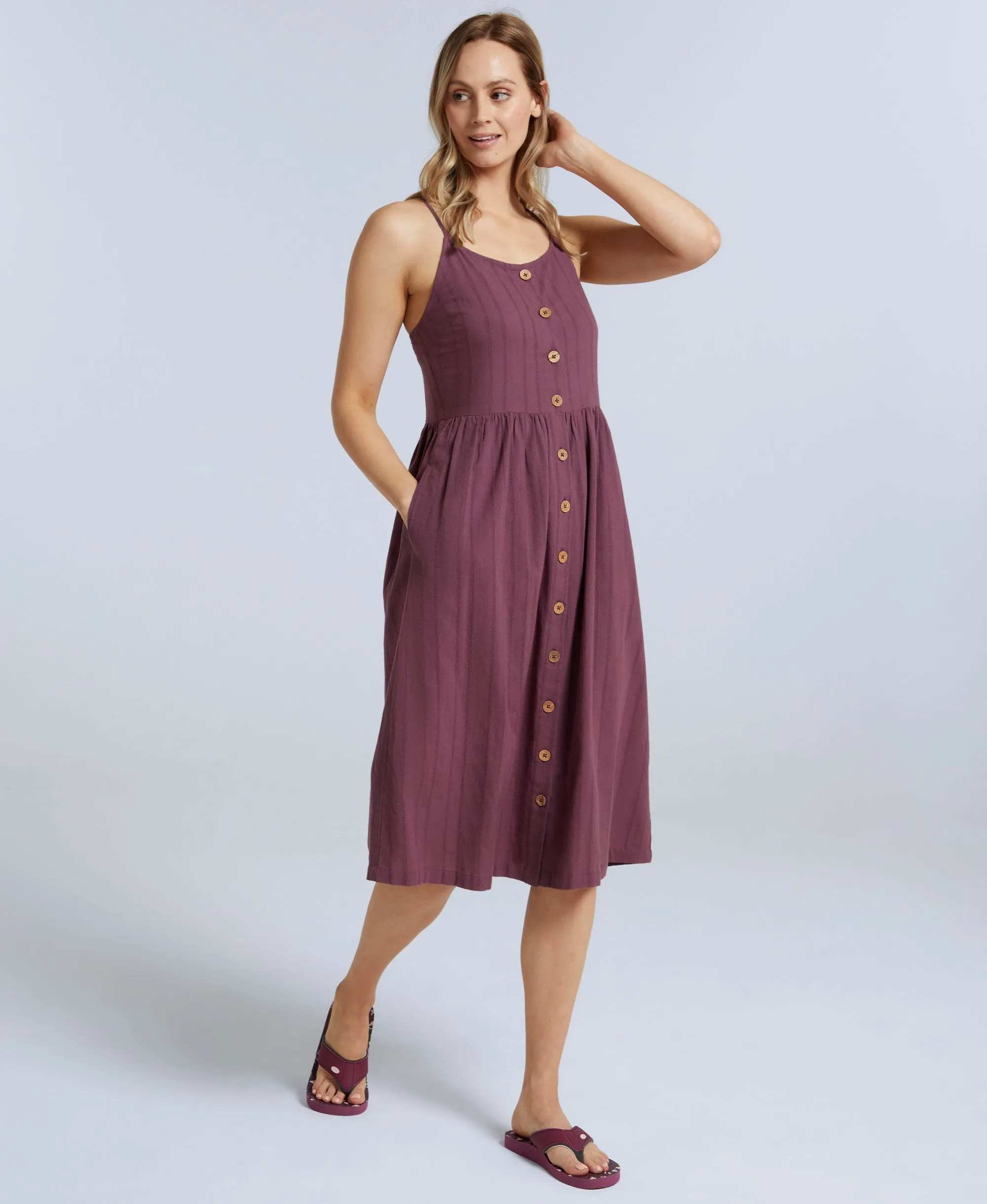 Amelia Womens Organic Dress - Burgundy sold by Animal product image thumbnail 3