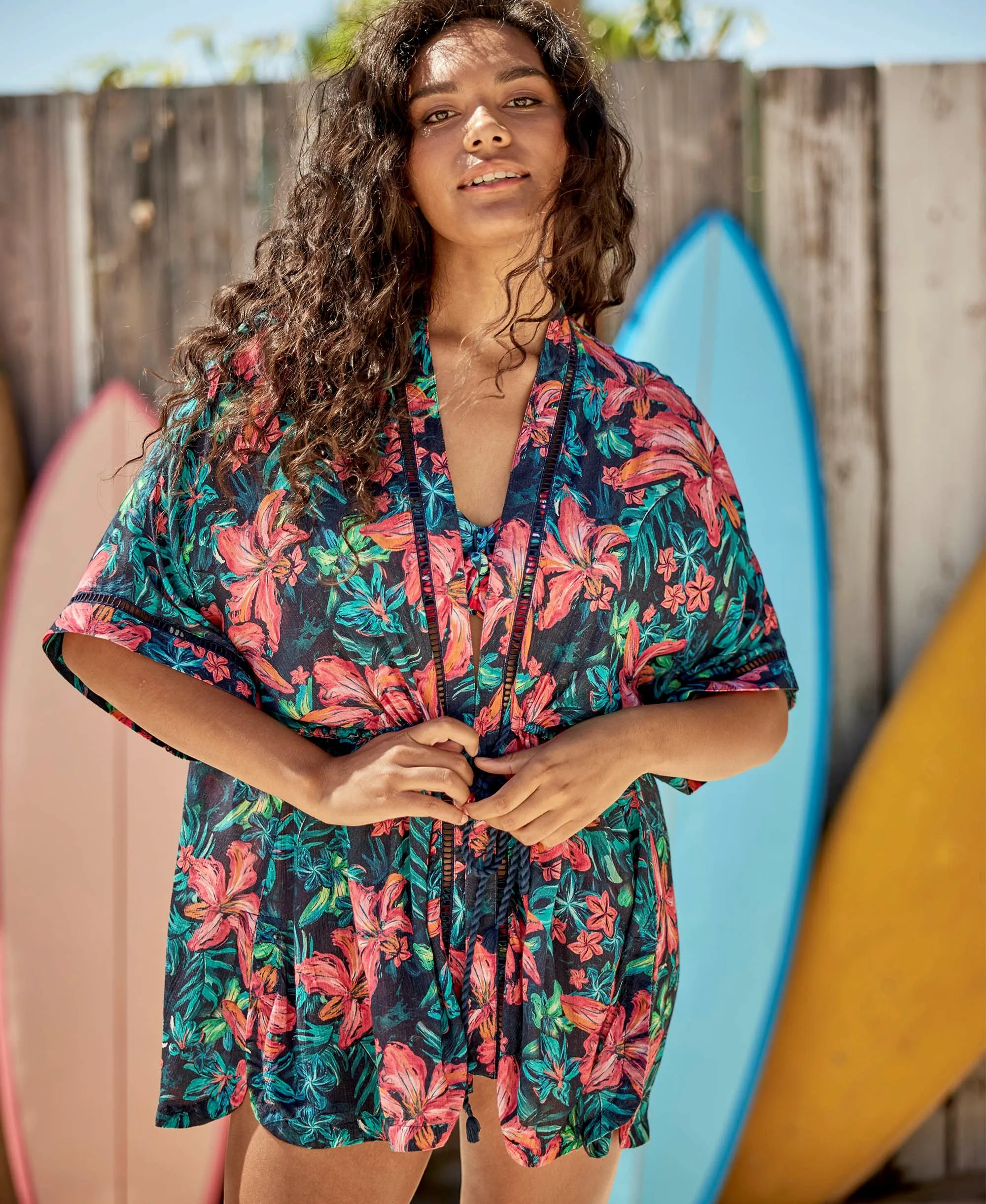 Kym Womens EcoVero Kimono Top - Red sold by Animal