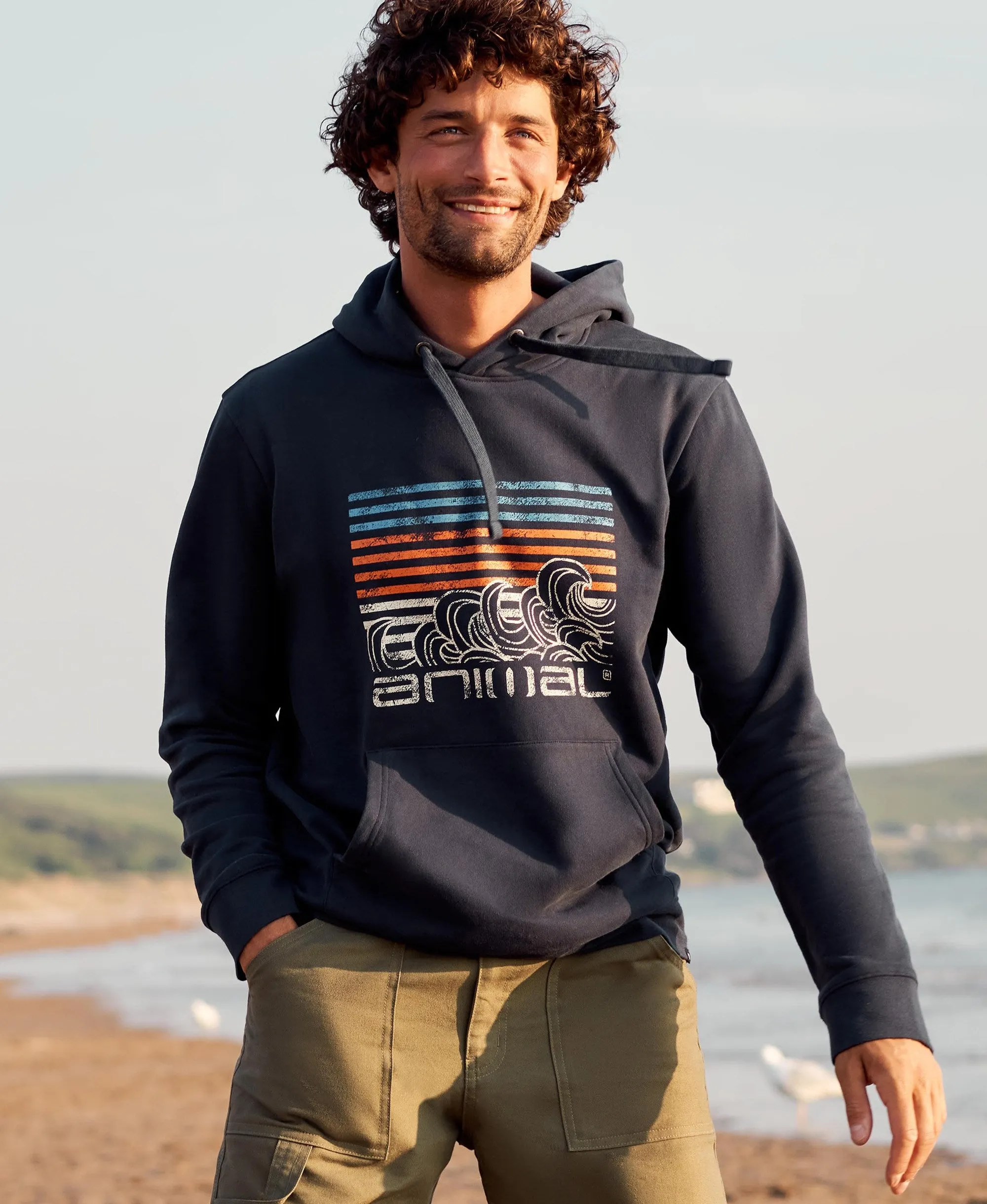River Mens Hoodie - Navy sold by Animal
