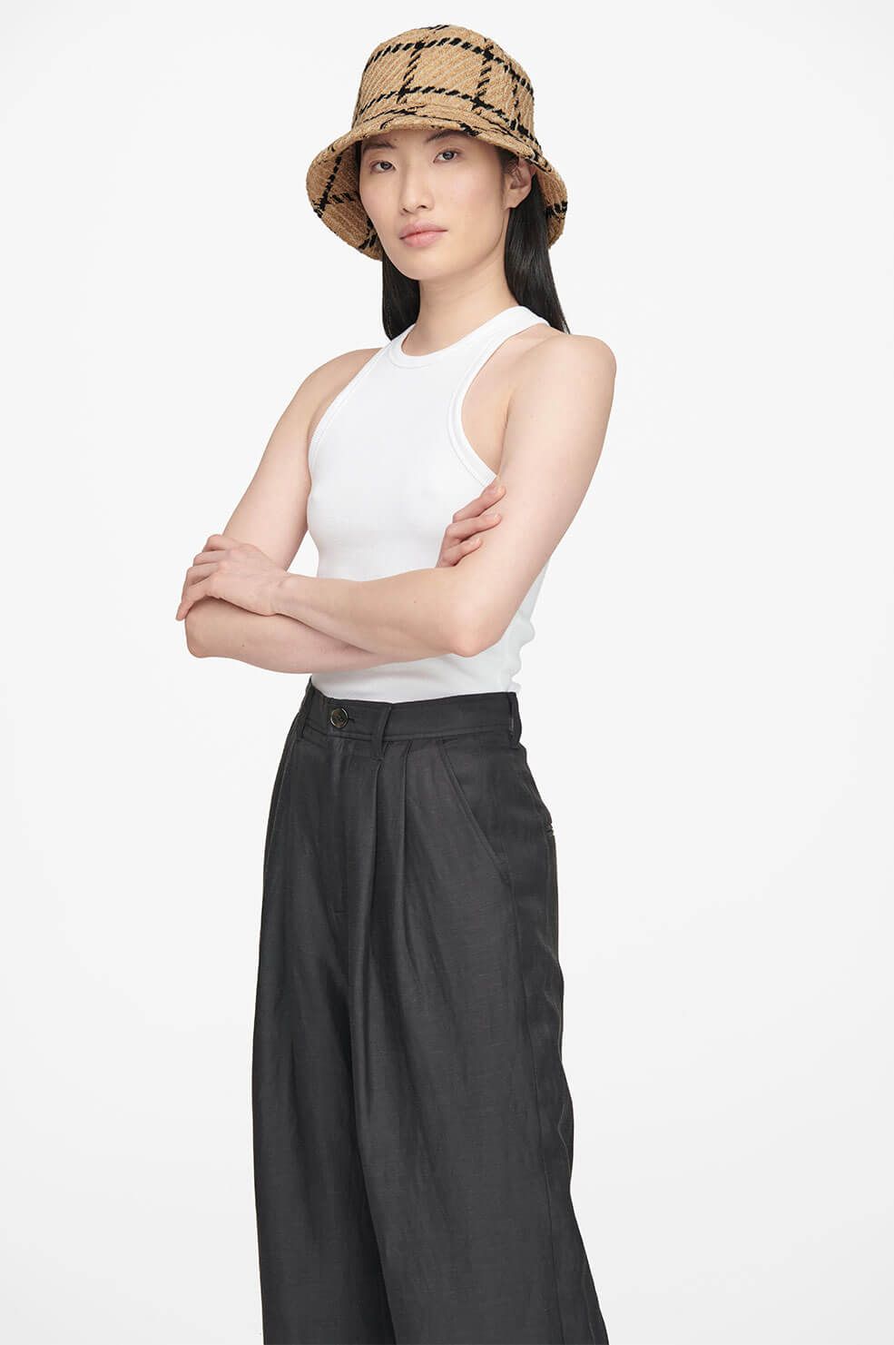 Cami Bucket Hat - Camel Check sold by Anine Bing product image thumbnail 2