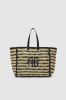 Large Rio Tote - Black And Natural Stripe sold by Anine Bing
