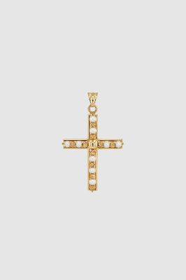 Pearl Cross Charm - 14k Gold sold by Anine Bing