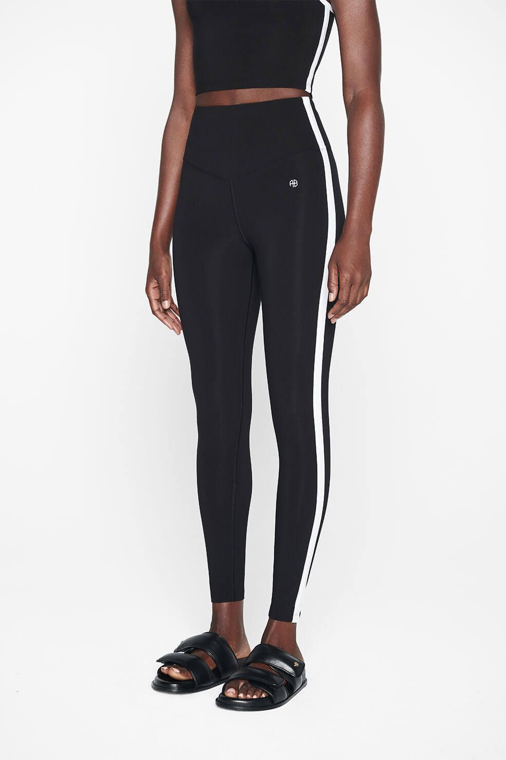 Blake Legging - Black With White Stripe sold by Anine Bing product image thumbnail 2