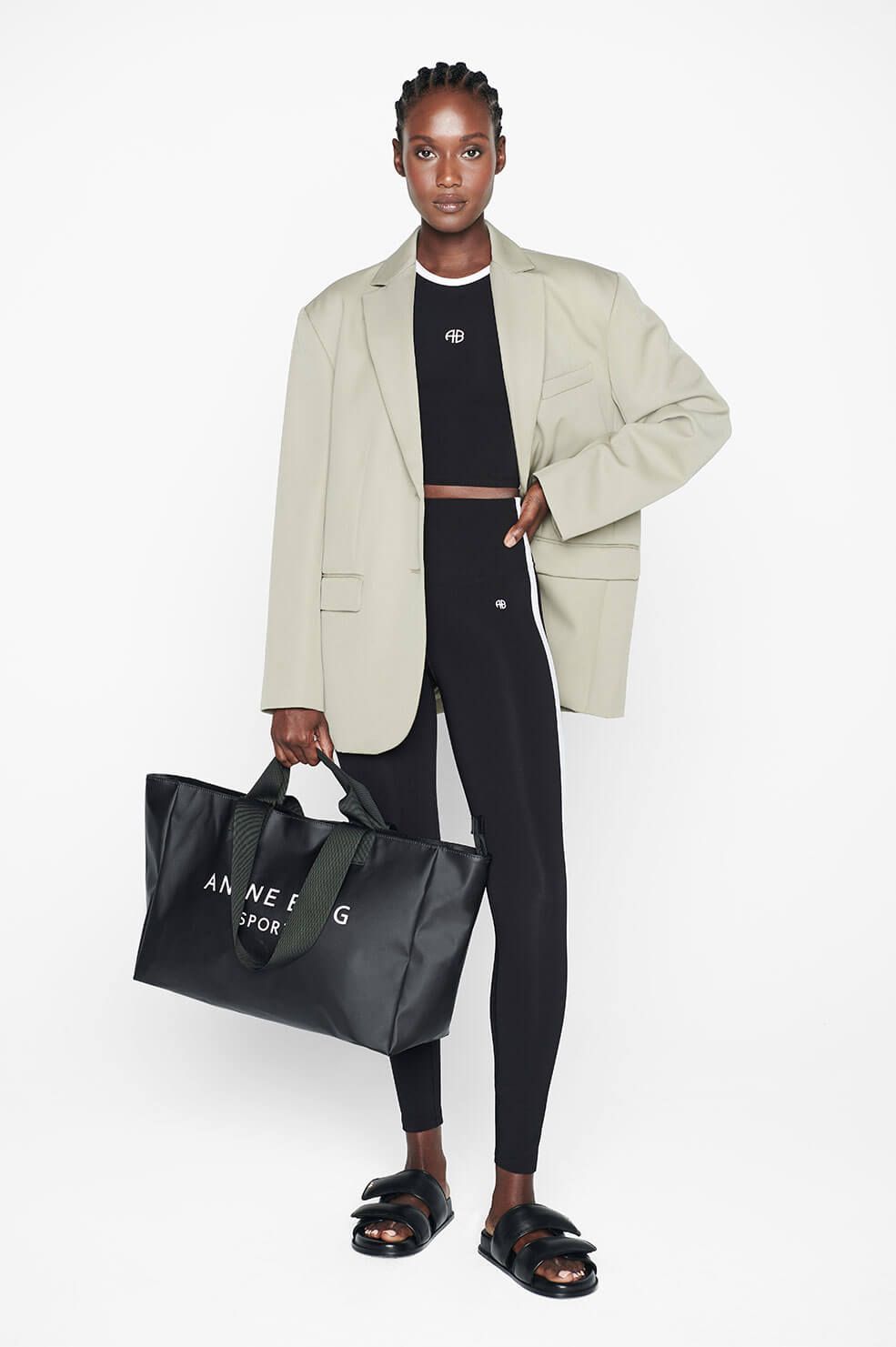 Blake Legging - Black With White Stripe sold by Anine Bing product image thumbnail 5