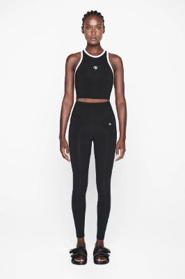 Blake Legging - Black With White Stripe sold by Anine Bing