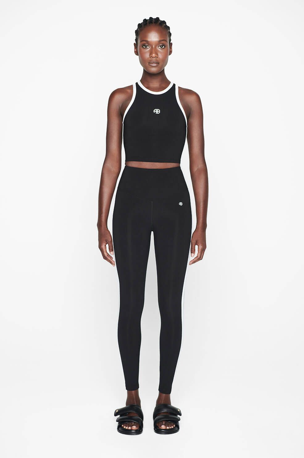 Blake Legging - Black With White Stripe sold by Anine Bing