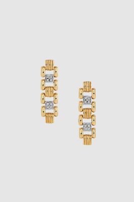 Brick Link Earrings - 14k Gold sold by Anine Bing