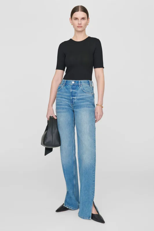 Caitlyn Top - Black Waffle sold by Anine Bing