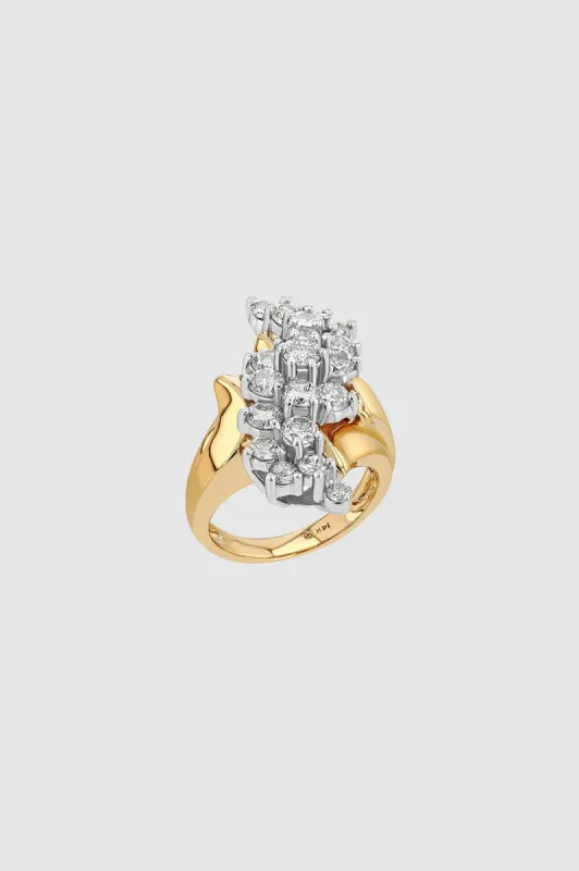 Wavy Diamond Ring - 14k Gold sold by Anine Bing