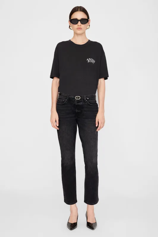 Anine Bing | Walker Tee Spotted Leopard - Washed Black
