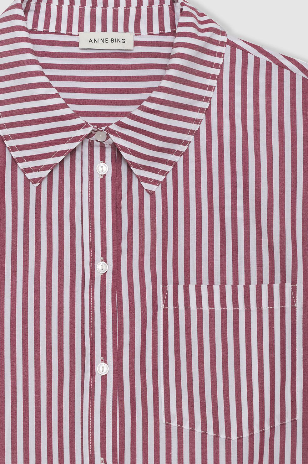 Mika Shirt - Red And White Stripe sold by Anine Bing product image thumbnail 4
