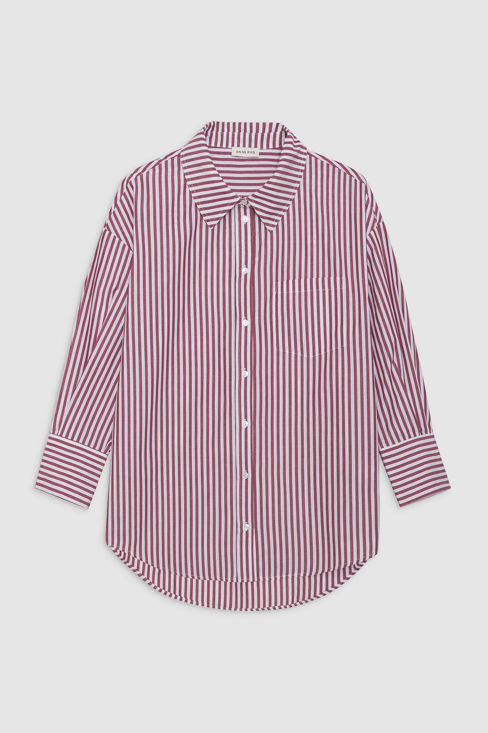 Mika Shirt - Red And White Stripe sold by Anine Bing product image thumbnail 3