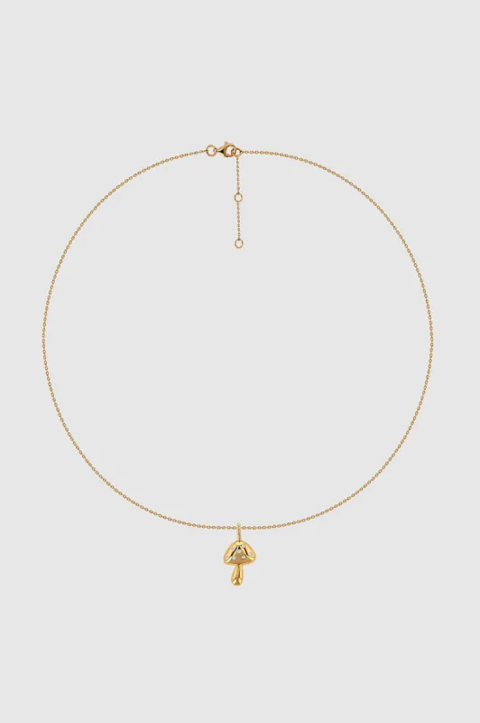 Diamond Mushroom Necklace - 14k Gold sold by Anine Bing