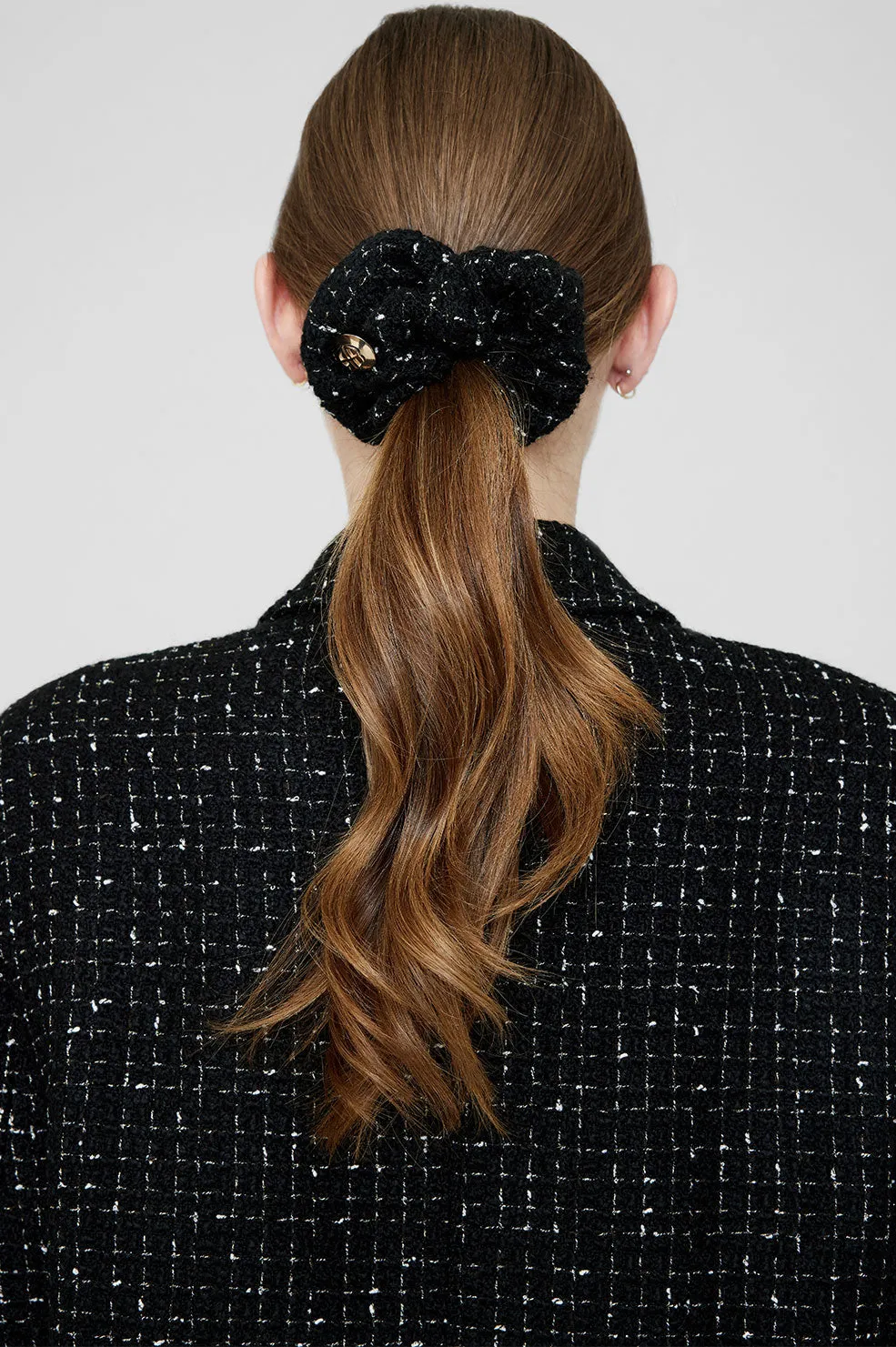 Camellia Scrunchie 2 Pack - Cream And Black Tweed sold by Anine Bing product image thumbnail 3