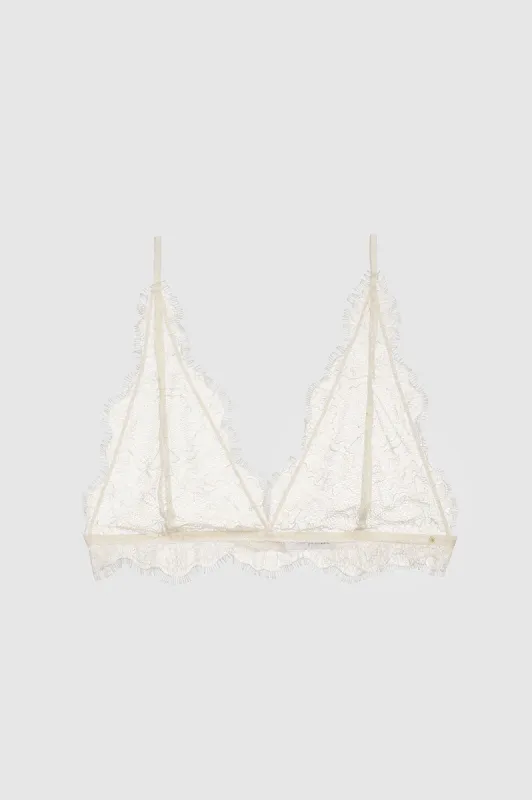 Delicate Lace Bra - Ivory sold by Anine Bing