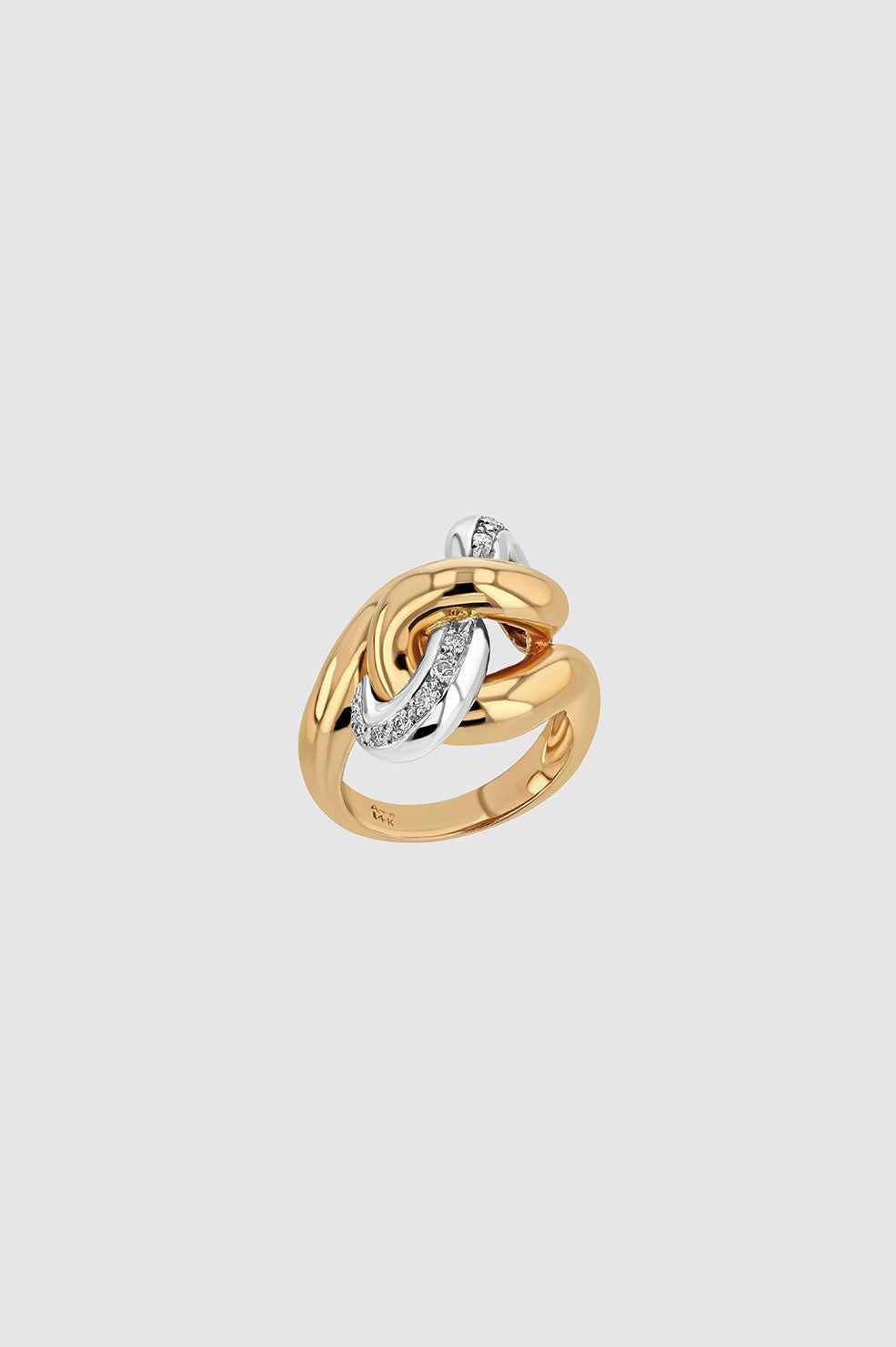 Diamond Knot Ring - 18K Gold sold by Anine Bing