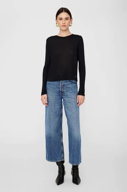 Amani Long Sleeve Tee - Black sold by Anine Bing