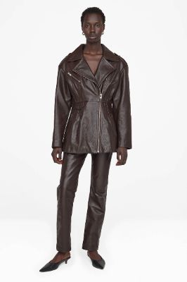 Raven Moto Jacket - Dark Brown sold by Anine Bing