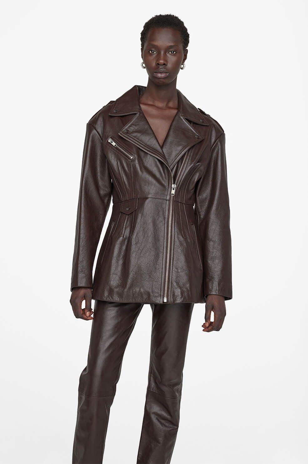 Raven Moto Jacket - Dark Brown sold by Anine Bing product image thumbnail 3