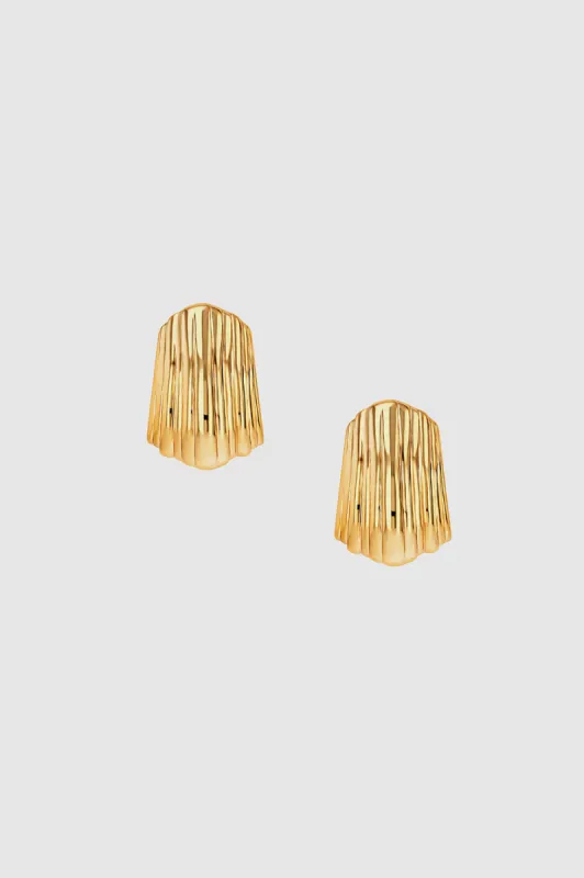 Ribbed Earrings - Gold sold by Anine Bing