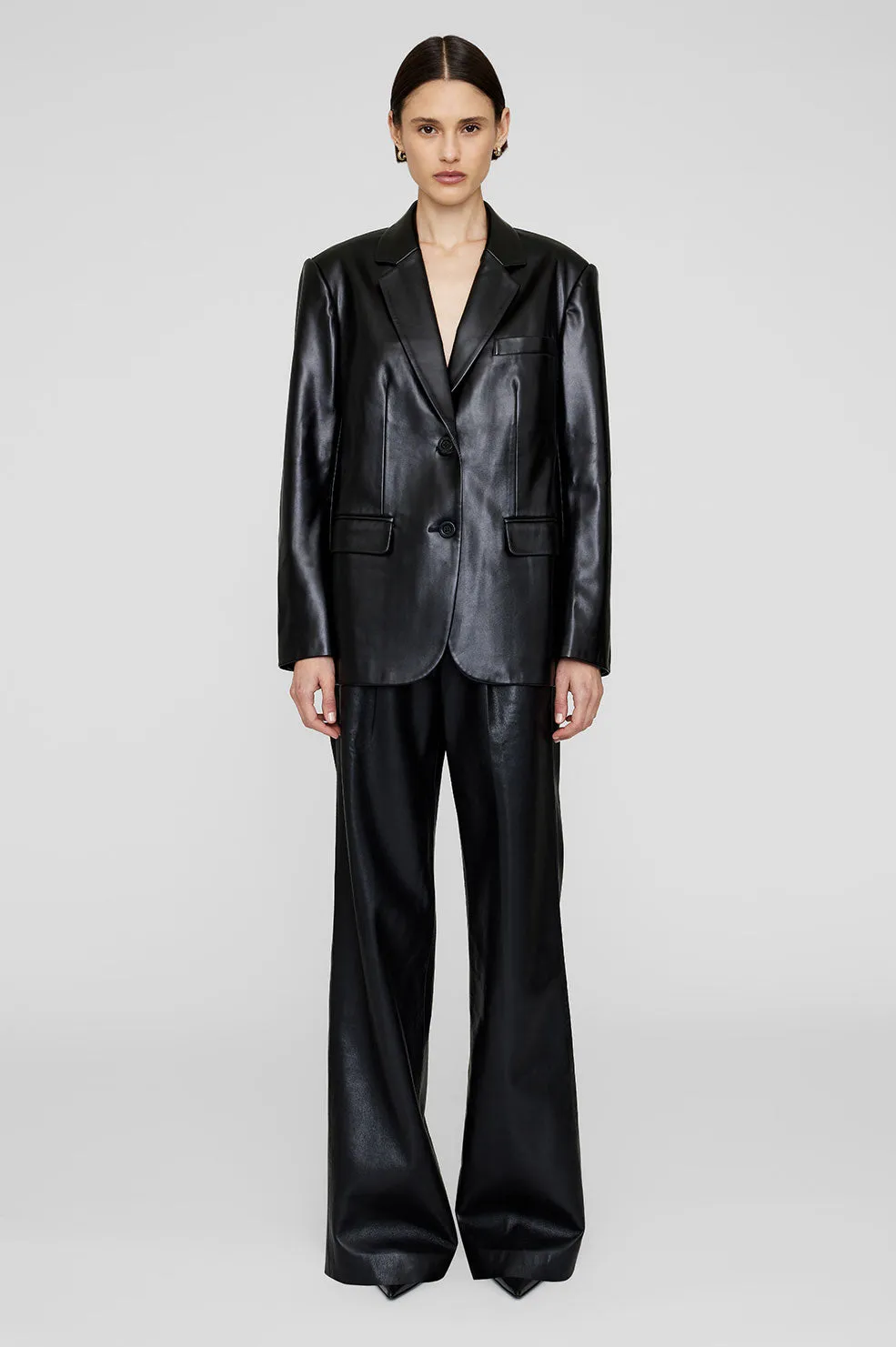 Classic Blazer - Black Recycled Leather sold by Anine Bing product image thumbnail 5